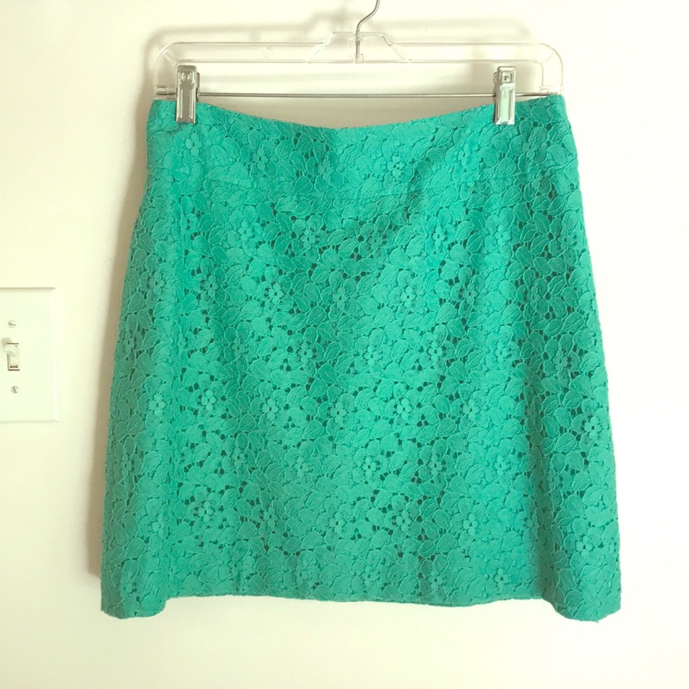 *3/$20* LOFT Aqua Floral Lace Skirt